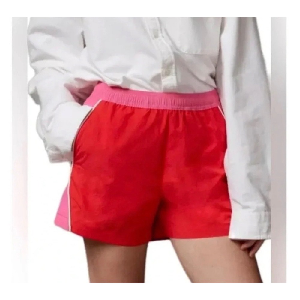 BDG Urban Outfitters Jess Nylon Athletic Track Shorts Red Pink Colorblock Large